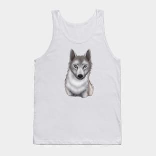 Cute Wolf Drawing Tank Top